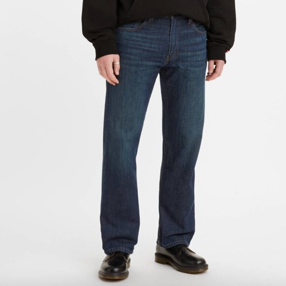 New Levis Men’s 42 X 32 Denim 100% Cotton Dark Wash 569 Loose Straight Fit Jeans